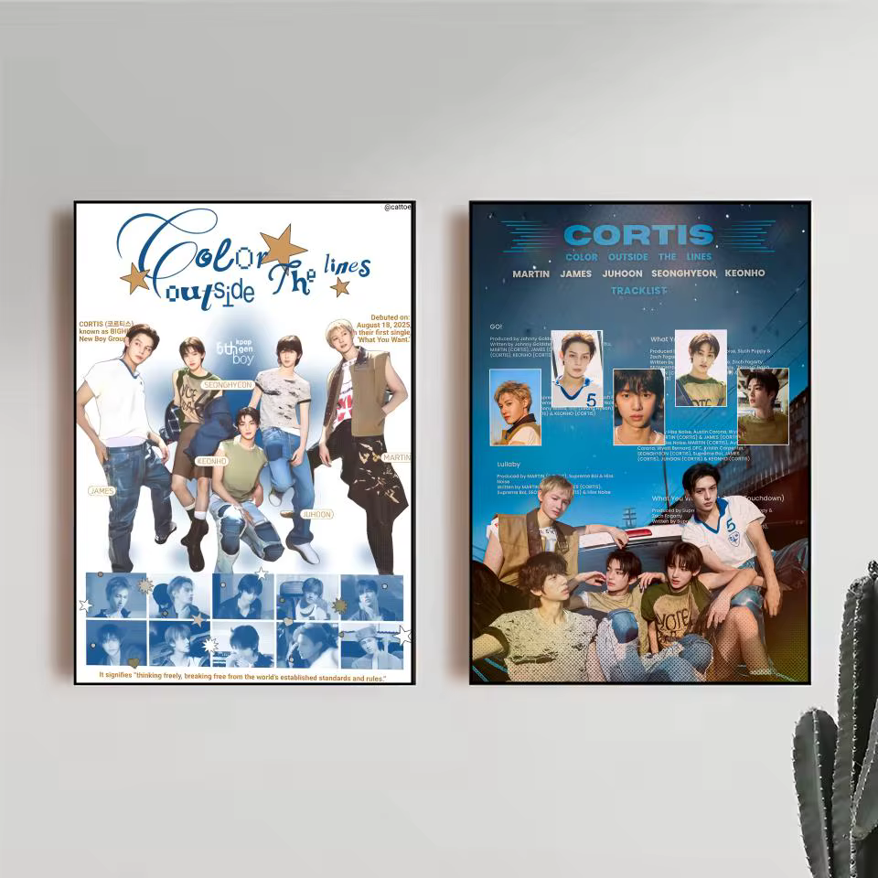 Affiche murale tendance du groupe Kpop C-CORTIS, bon autocollant imprimé sur papier PP pour café, bureau, Bar, décoration, meilleur cadeau