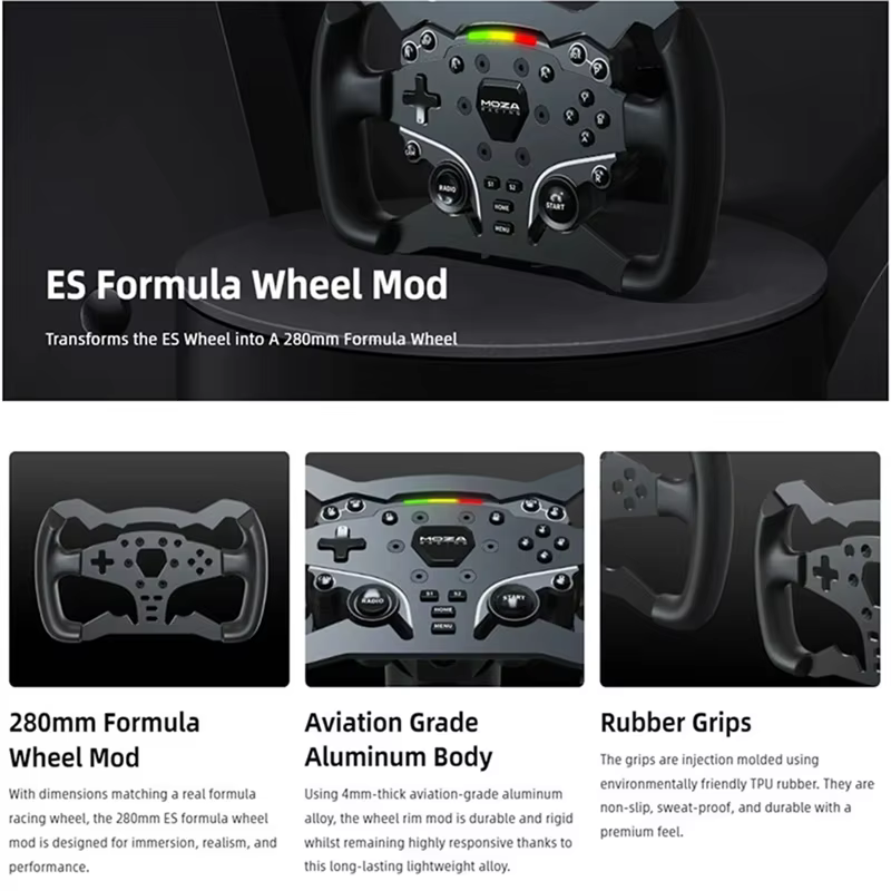Racing ES Formula Wheel Mod 280Mm Corps en aluminium de qualité aviation spécialement conçu et adapté pour le