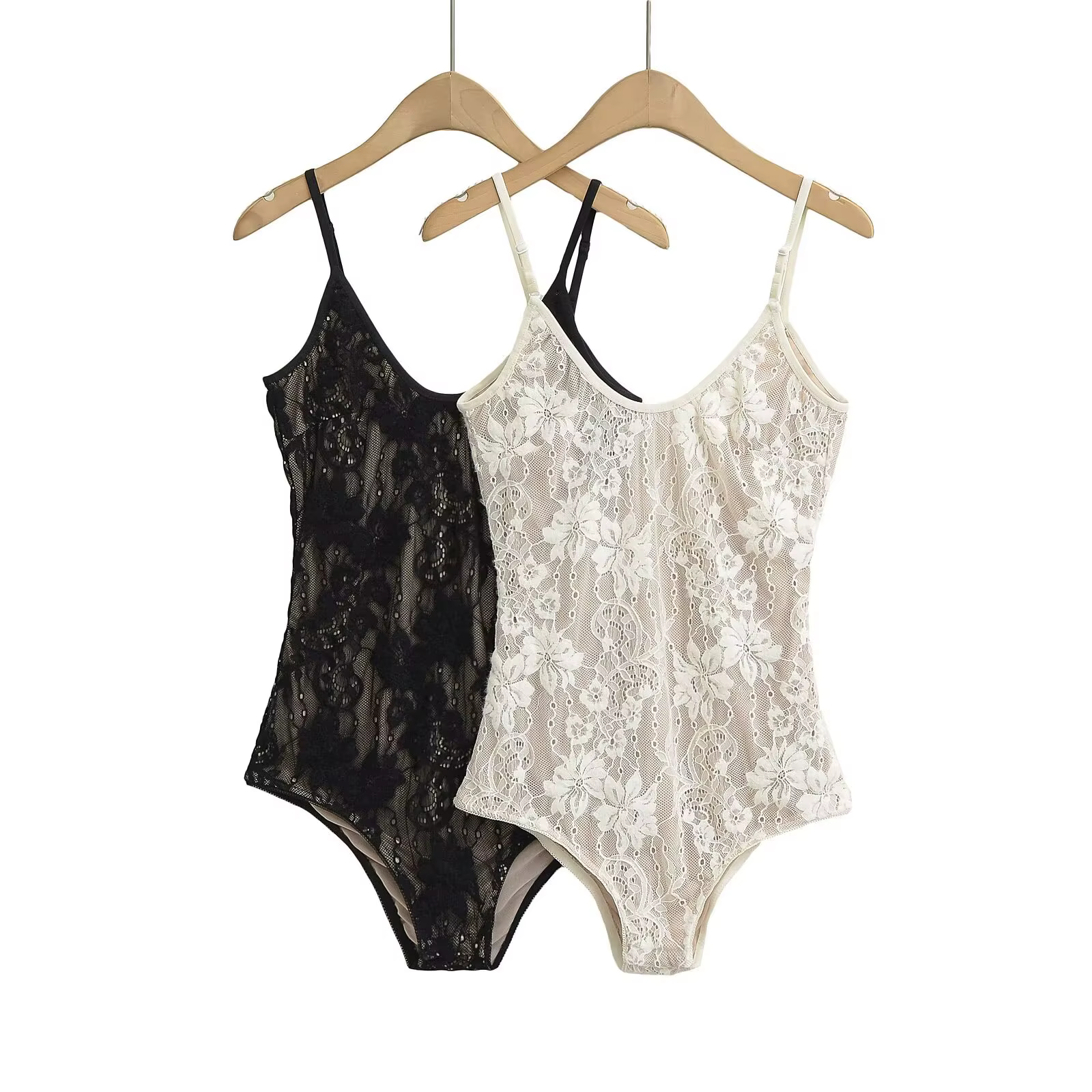 Combinaison Courte Femme Sexy Transparente en Dentelle avec Doublure