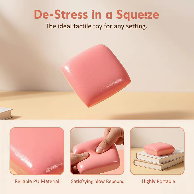 Jouet de décompression en forme de toast collant, jouet sensoriel à rebond lent et souple à presser pour adultes et étudiants, soulagement du stress des examens