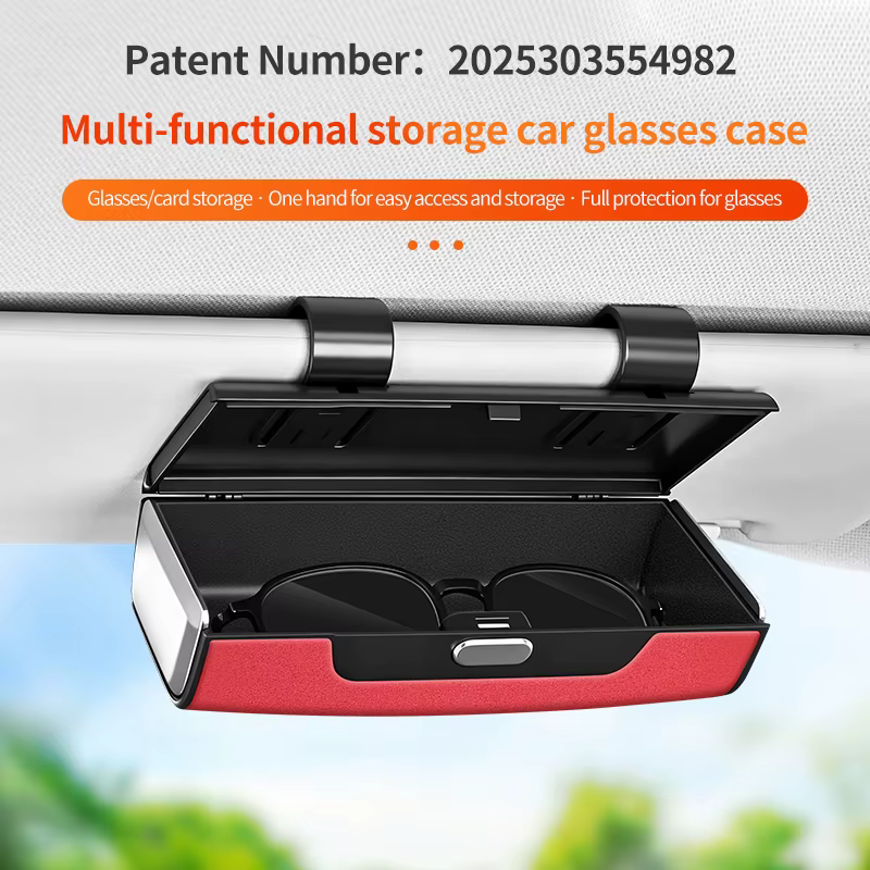 Boîte de protection universelle multifonctionnelle pour lunettes de soleil de voiture, boîte de rangement pour lunettes de soleil et porte-lunettes, pare-soleil à clipser, voiture