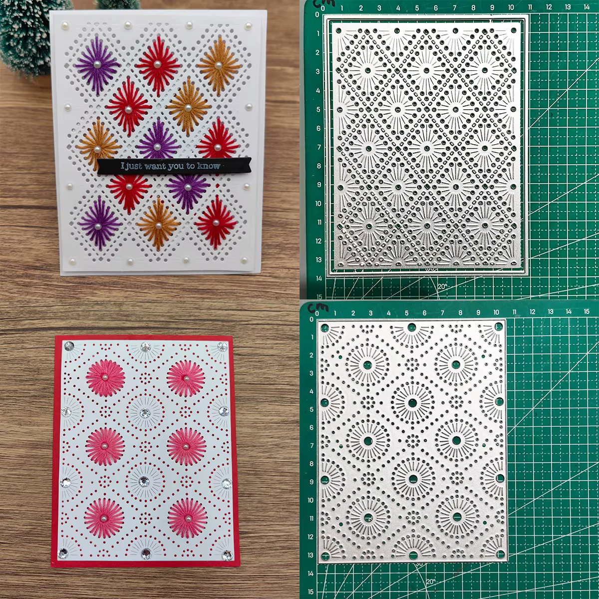 Matrices de découpe en métal pour scrapbooking, modèle de gaufrage, fond carré, point de croix, couture, carte découpée, artisanat, nouveautés
