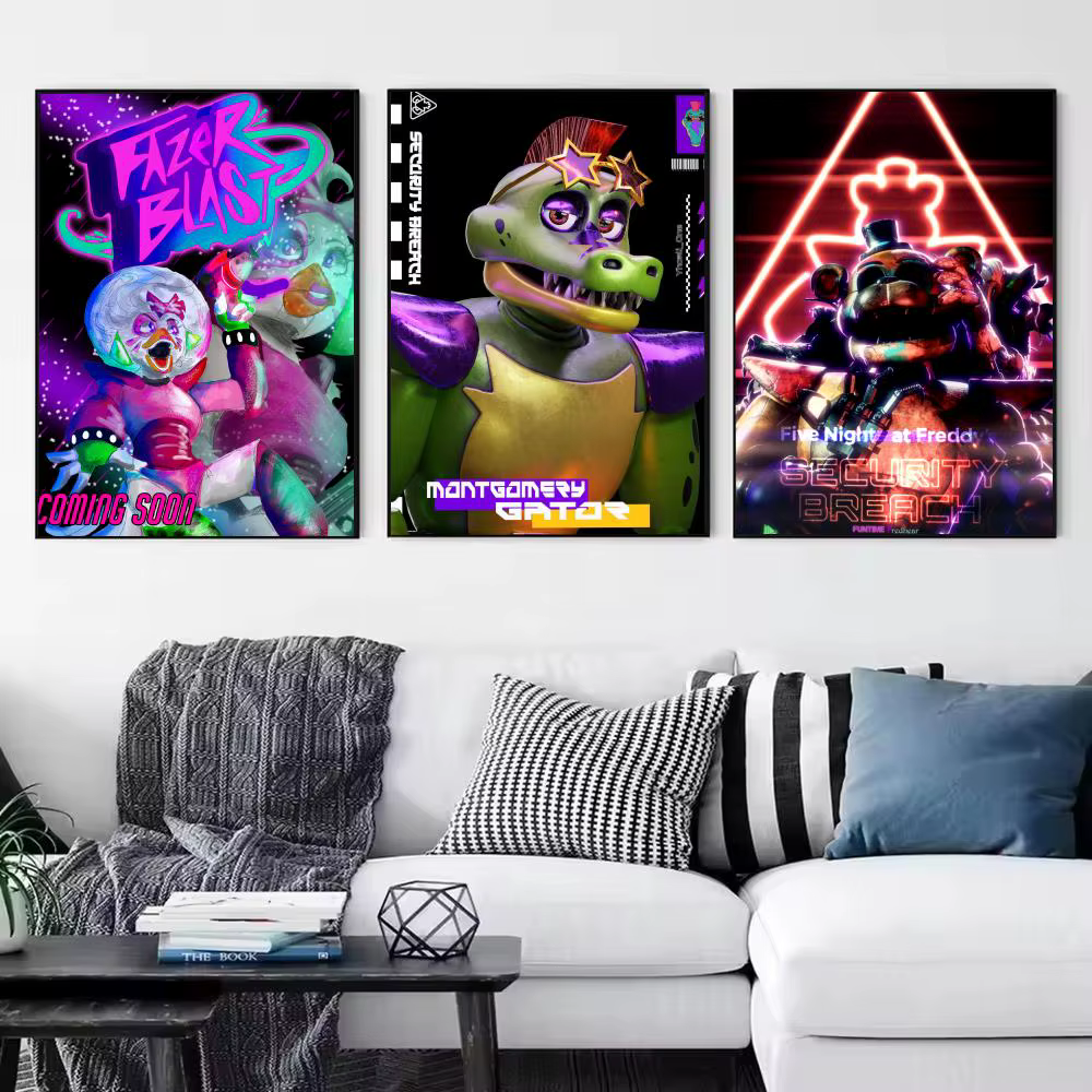 Affiche de jeu Five Nights At Freddy's, impressions d'art mural minimalistes modernes pour chambre à coucher, salon, décoration intérieure, cadeau