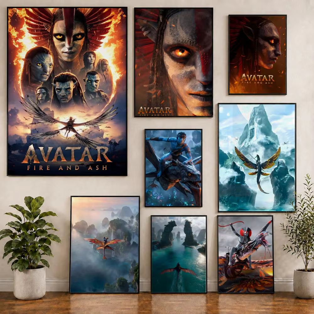 Affiche de film A-Avatar Pandora Fire and Ash en PVC HD, autocollante, moderne, pour la maison, le bureau, le salon, la salle à manger, décoration murale