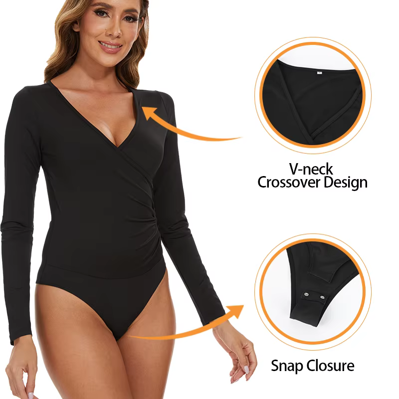 Vêtements modelants à manches longues pour femmes