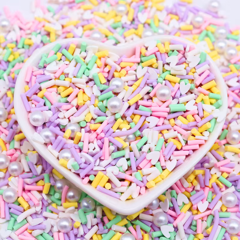 Tranches d'argile polymère bonbon, 1mm d'épaisseur, longue argile chaude cylindrique pour fournitures de Slime, artisanat de bricolage, petit accessoire Klei en plastique