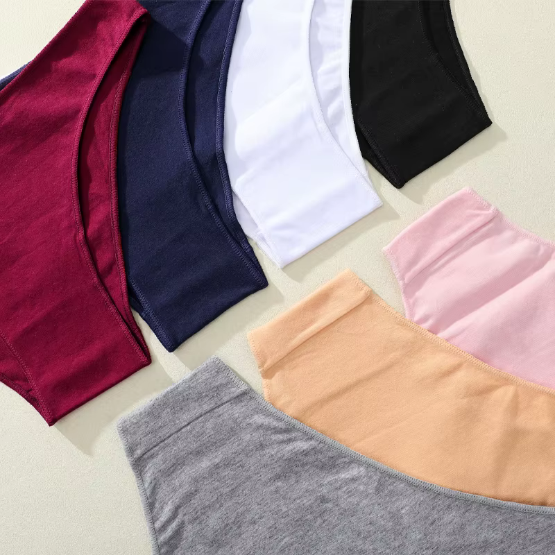 4 pièces culottes en coton sans couture pour femmes dames taille basse sous-vêtements couleur unie doux confortable slips femme respirant Lingerie