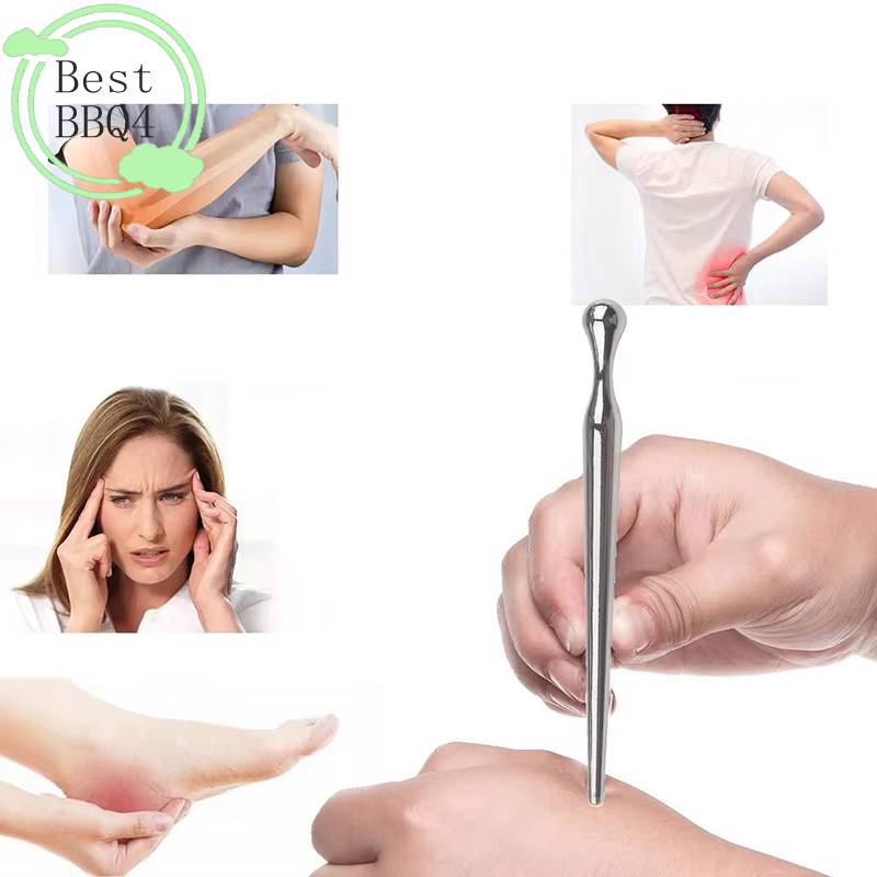 (BBQ4) Stylo d'acupuncture manuel en métal, masseur de points de pression, outil de massage des tissus profonds pour soulager les douleurs corporelles