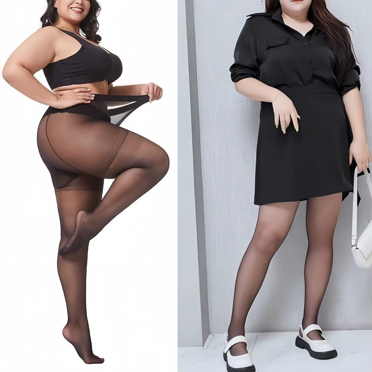 Collants noirs transparents