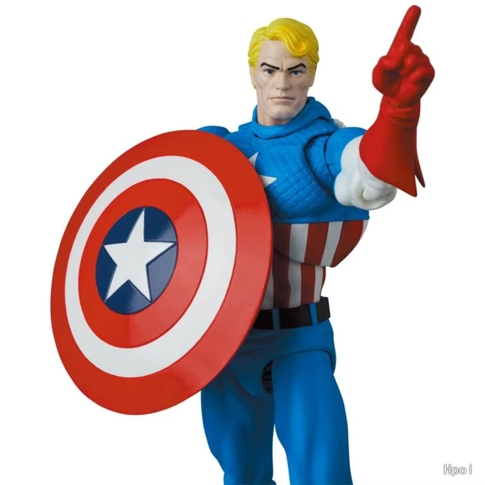 MAFEX N°217 Captain America Version BD Figurine articulée de 160 mm, modèle de collection, jouet pour les fans, cadeau