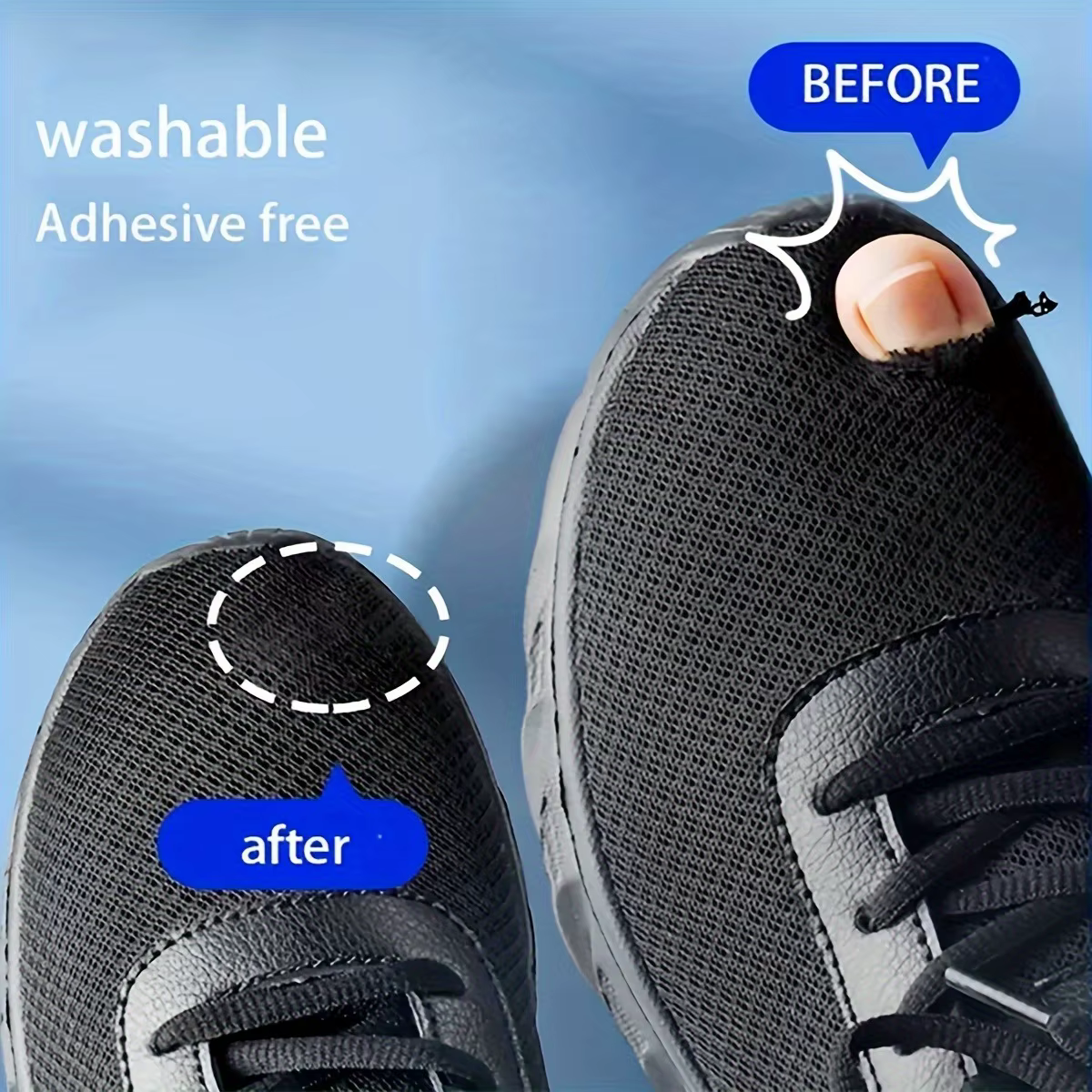 6 Pièces de Patchs Adhésifs pour Chaussures, Réparation Imperméable et Robuste pour Trous, Tissu, Maille, Réparation Invisible des Chaussures, Réparation de Chaussures Sans Couture