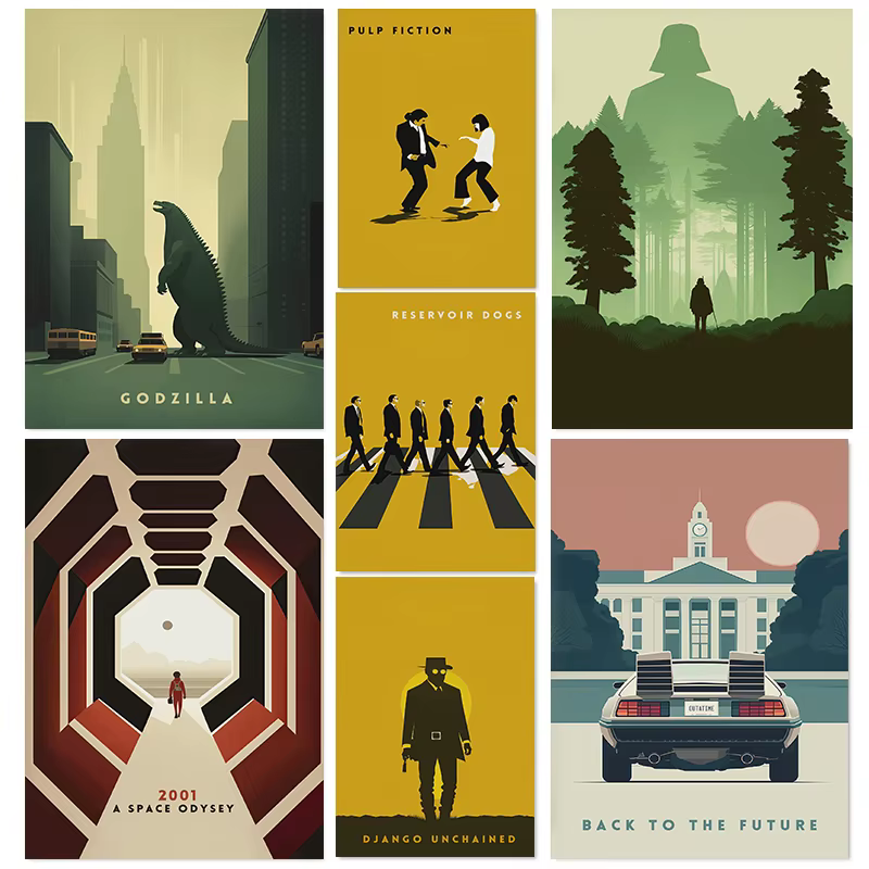 Affiche de Collection de films classiques minimalistes Vintage, affiche esthétique, peintures sur toile imprimées, images d'art murales, décoration de maison, cadeaux