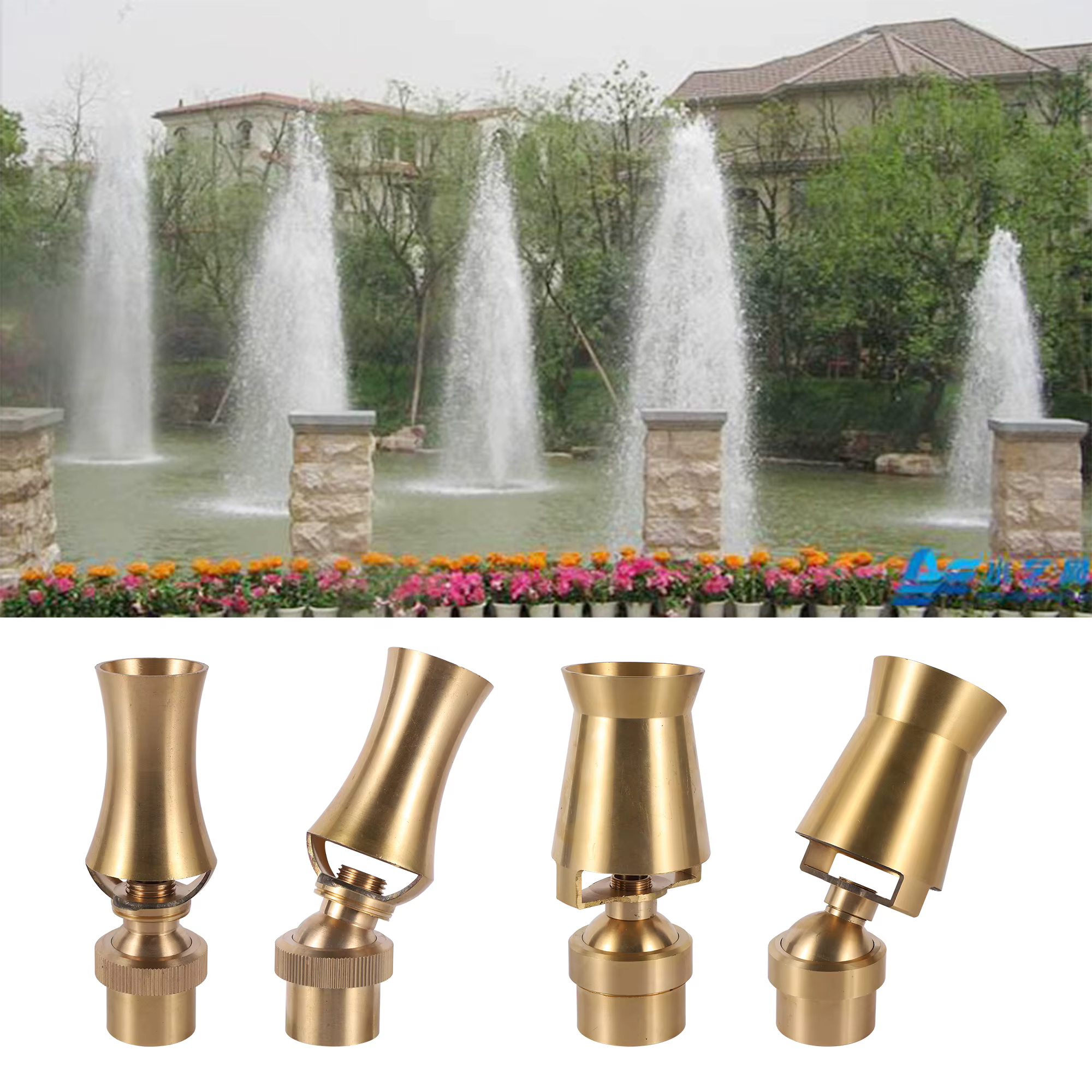 Buse de fontaine à poteau en cuivre, moteurs de mélange d'air en laiton, fontaine à jet bling, fontaine de paysage d'étang de jardin, 3/4 po, 1 po, 1.5 po, 2 po