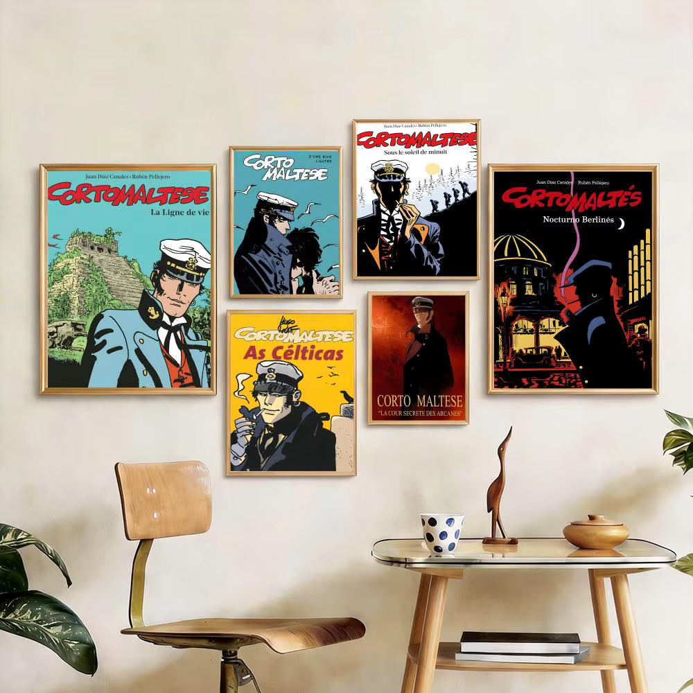 Affiche classique C-Corto MalteseS, affiche personnalisée en PP, autocollant mural épaissi pour la décoration de la maison