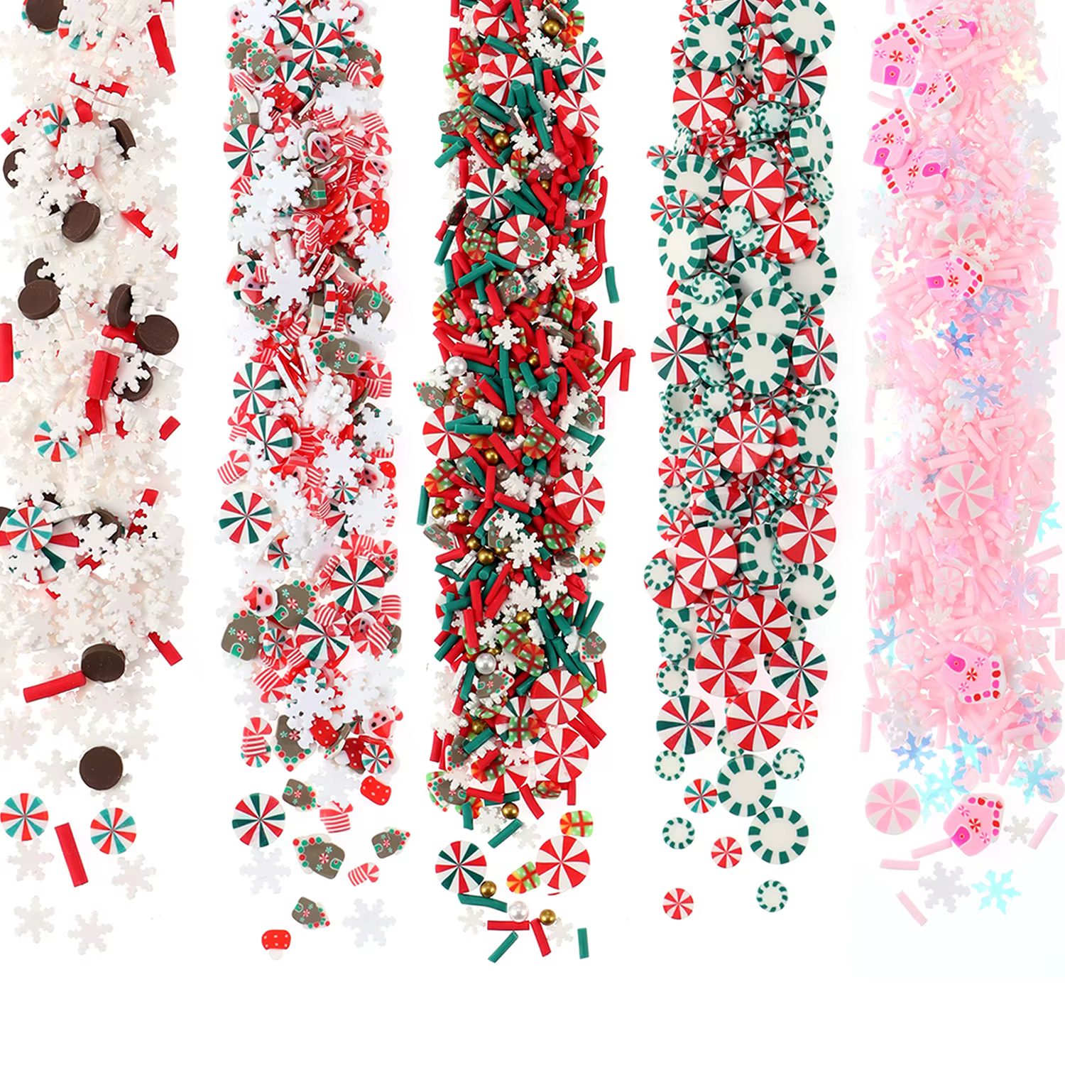 Tranches d'argile polymère de noël 40g, remplissage en résine époxy, mignon flocon de neige, matériaux Slime de vacances, bricolage artisanat fournitures de manucure