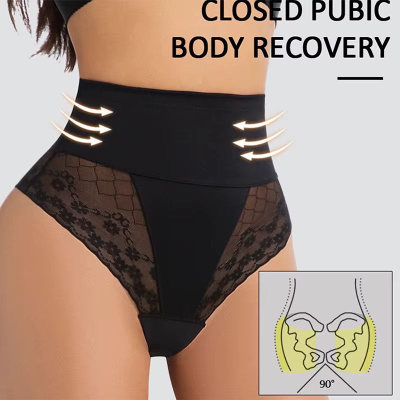 Culotte string gainante taille haute pour femme