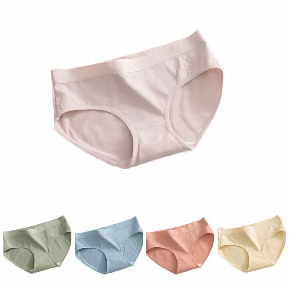 Lot de 5 culottes taille moyenne couleur unie avec entrejambe en coton