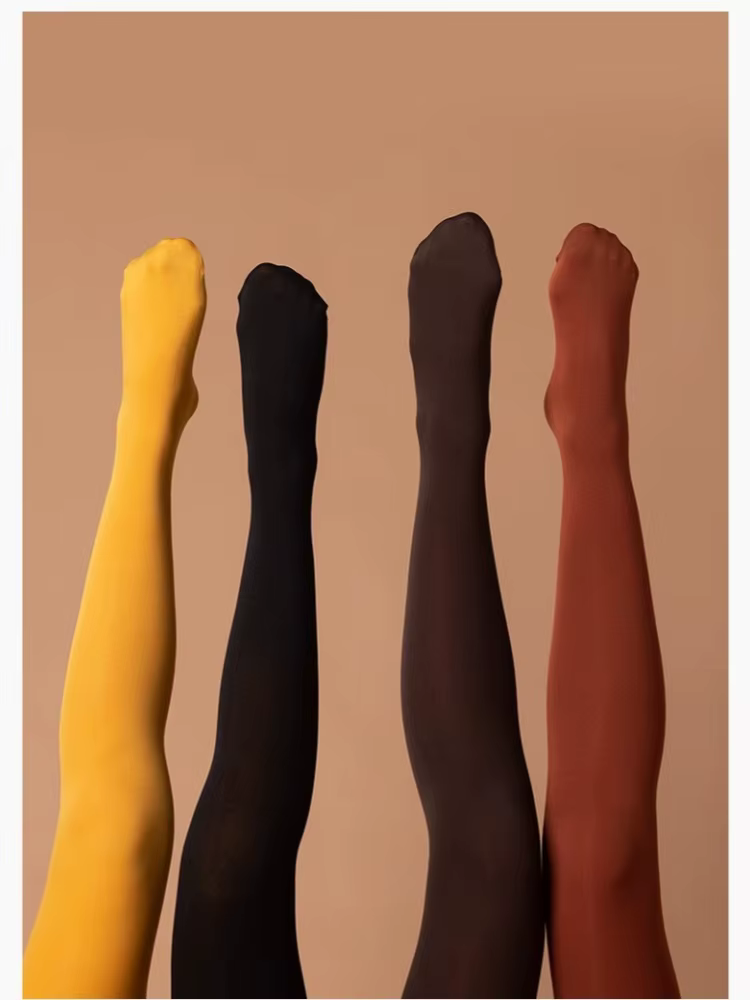 DOIAESKV 2025 Nouveaux Collants Femme 80D Automne Hiver Chauds Doublés Taille Haute Extensibles Moulants en Velours