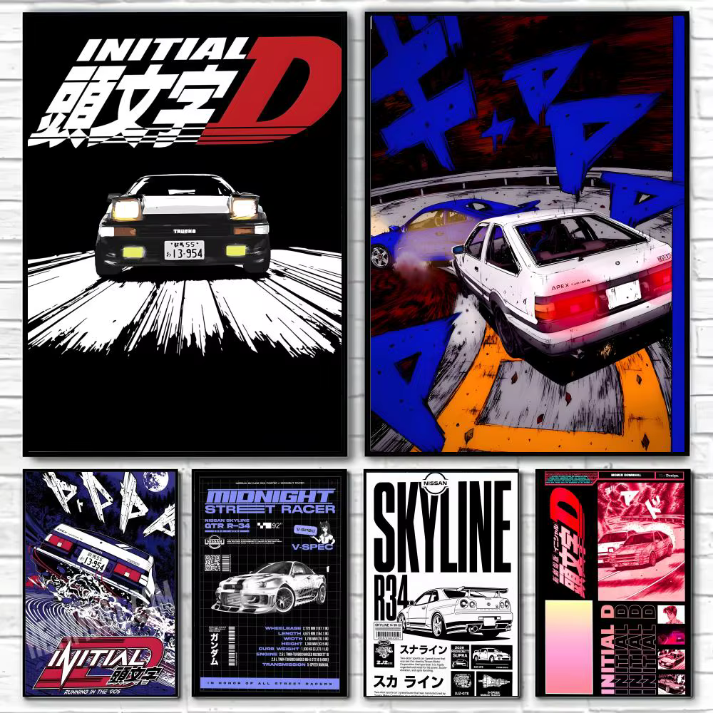 Affiches classiques et impressions d'art mural adaptées aux salons, chambres à coucher, bars et décoration intérieure. I-Initial D