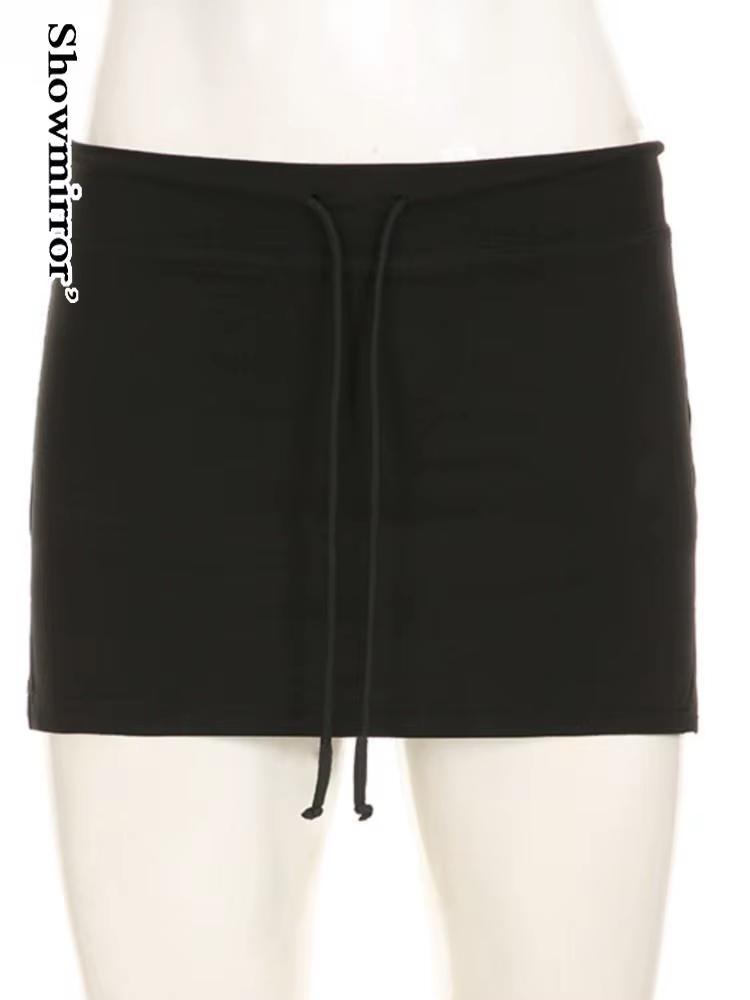 Slim solide jupes moulantes chemises mignonnes décontracté taille basse Super Mini