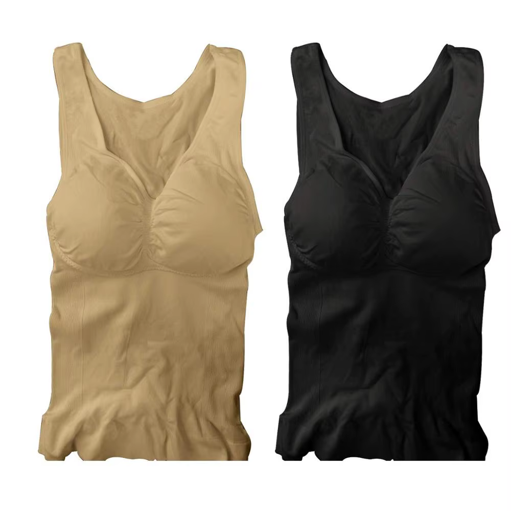 Femmes corps Shaper avec soutien-gorge intégré minceur débardeurs amovible rembourré sous-vêtements