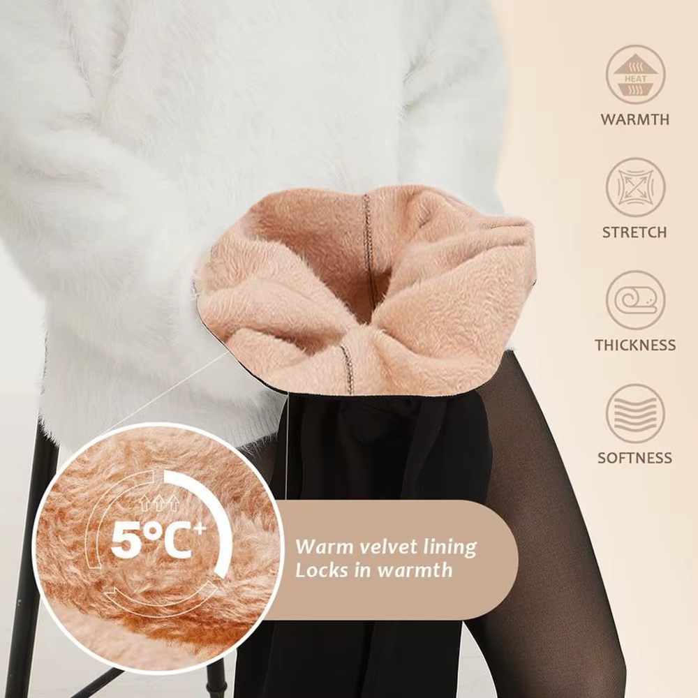Collants doublés en polaire à une couture