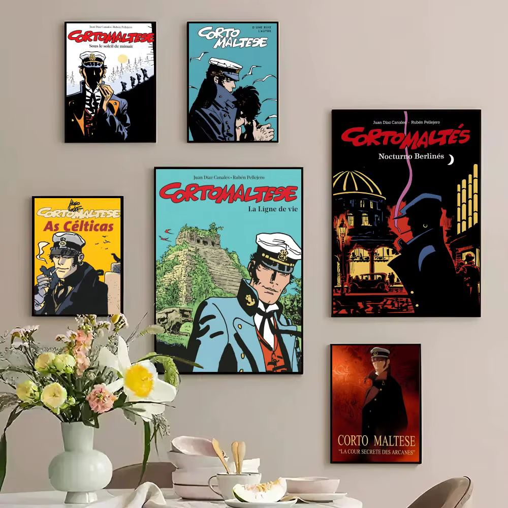 Affiche classique C-Corto MalteseS, affiche personnalisée en PP, autocollant mural épaissi pour la décoration de la maison