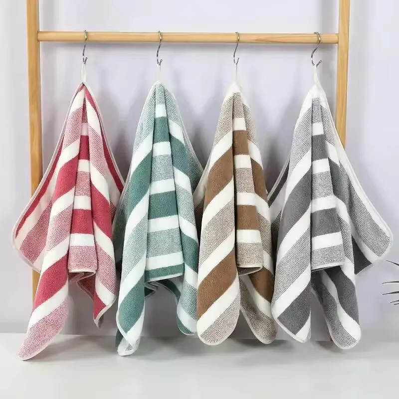 Ensemble de serviettes à motif rayé, serviette de bain douce pour le visage, serviettes absorbantes à séchage rapide pour HOT