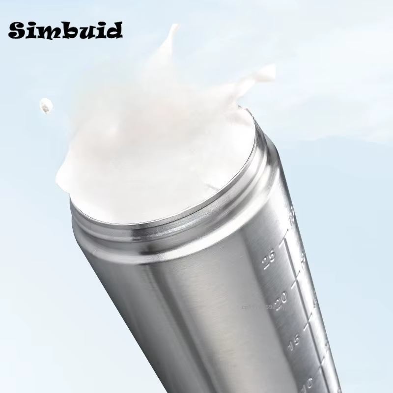 Bouteille Shaker de poudre de protéines en acier inoxydable, 1 pièce, avec échelle à bille, anti-fuite, pour salle de sport, Fitness, Sport, tasses de lactosérum, tasse d'eau
