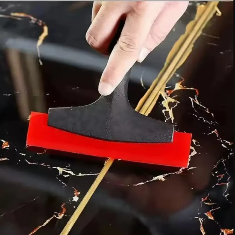 Grattoir de nettoyage d'écart de carrelage de raclette en caoutchouc, coulis de pelle pour le dissolvant de truelle de glace de neige de verre de Film de voiture de carrelage