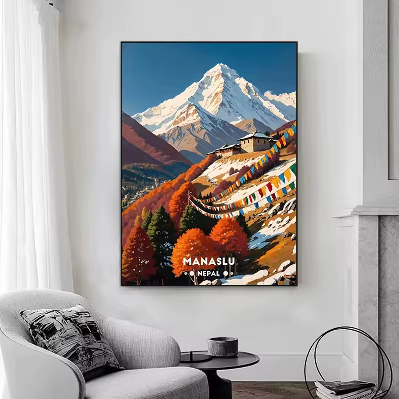 Classiques célèbre Lhotse Makalu large pic affiche superbe montagne Art affiche impression toile peinture mur Art Pictur décor à la maison