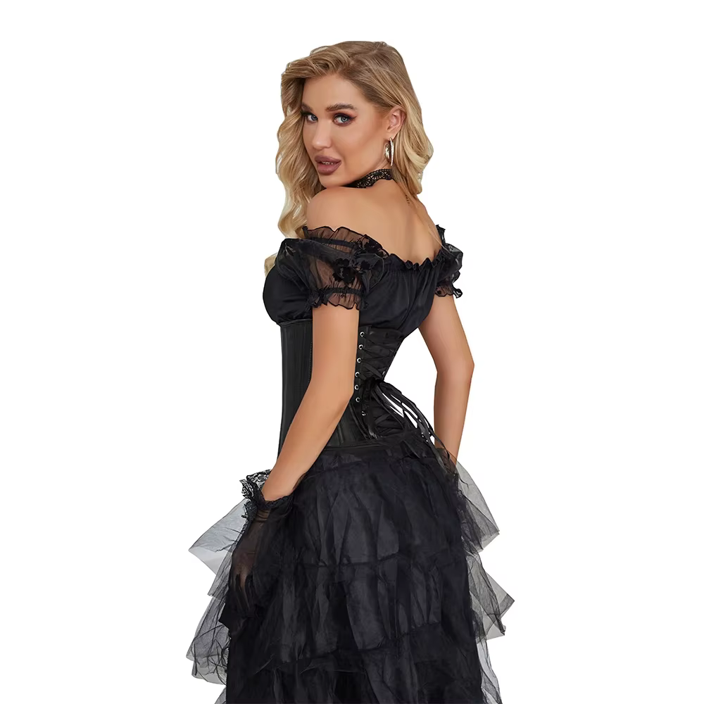 Minceur corps Shaper femme Sexy taille formateur sous le buste Corsets et Bustiers Satin acier désossé Cincher Corselet 9075