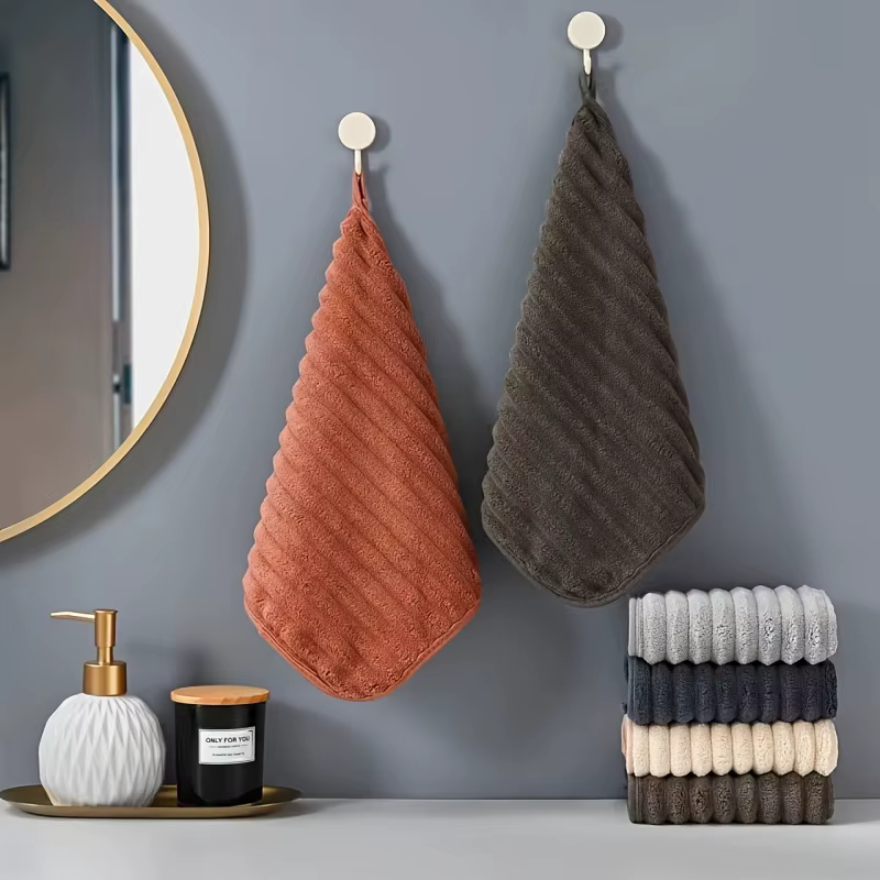 Ensemble de serviettes à main super absorbantes et douces de luxe, 5 pièces, 11.8x11.8 pouces, débarbouillettes à séchage rapide pour les nécessités ménagères et quotidiennes