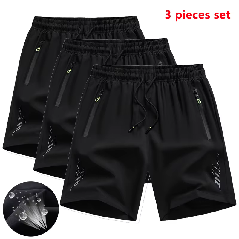 3 pièces nouveaux Shorts de course hommes Shorts de sport de gymnastique séchage rapide entraînement Fitness Jogging pantalons courts homme été Board Shorts