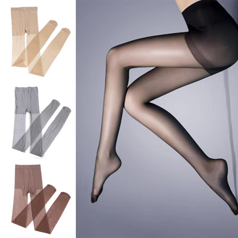 Collants d'été à haute élasticité noir nu gris bas été Sexy femmes pied étape pure Ultra-mince