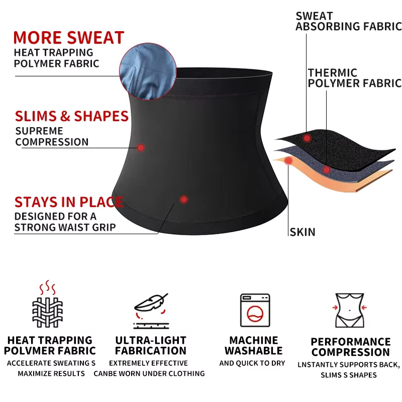 Hommes Abdomen réducteur Sauna corps Shaper Fitness sueur tondeuse ceinture taille formateur ventre minceur Shapewear