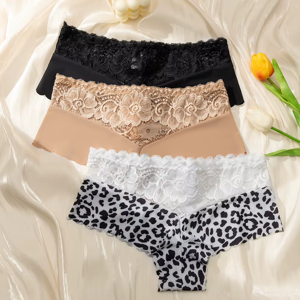 Culotte en dentelle léopard pour femme
