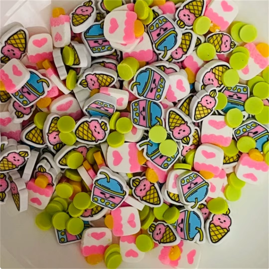 Tranches de crème glacée mélangée, 100g, argile chaude polymère, saupoudrage, Slime, décoration Nail Art, bricolage, accessoires de remplissage de Slime en cristal