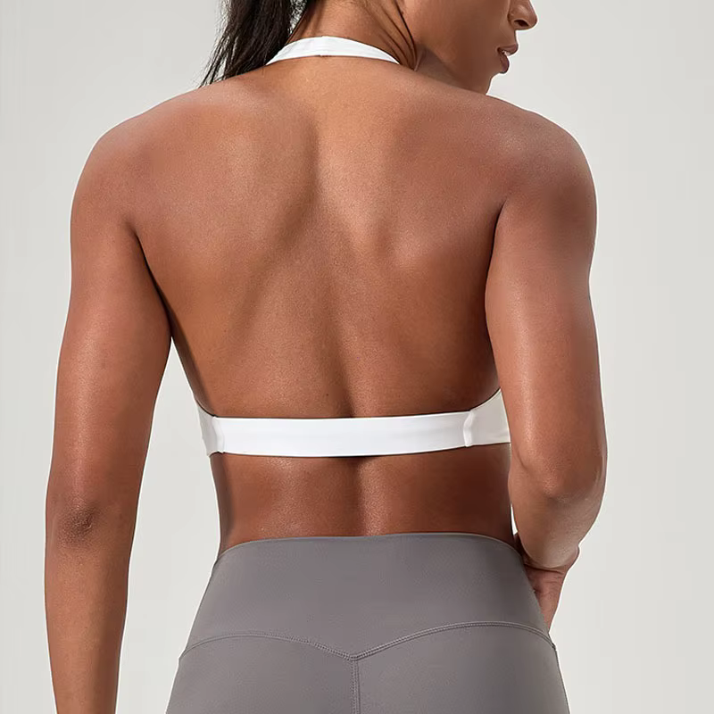 Soutien-gorge de sport pour femmes, col licou, Design élégant au dos, soutien-gorge de Yoga, de gymnastique, de course, de Fitness, vêtements pour femmes