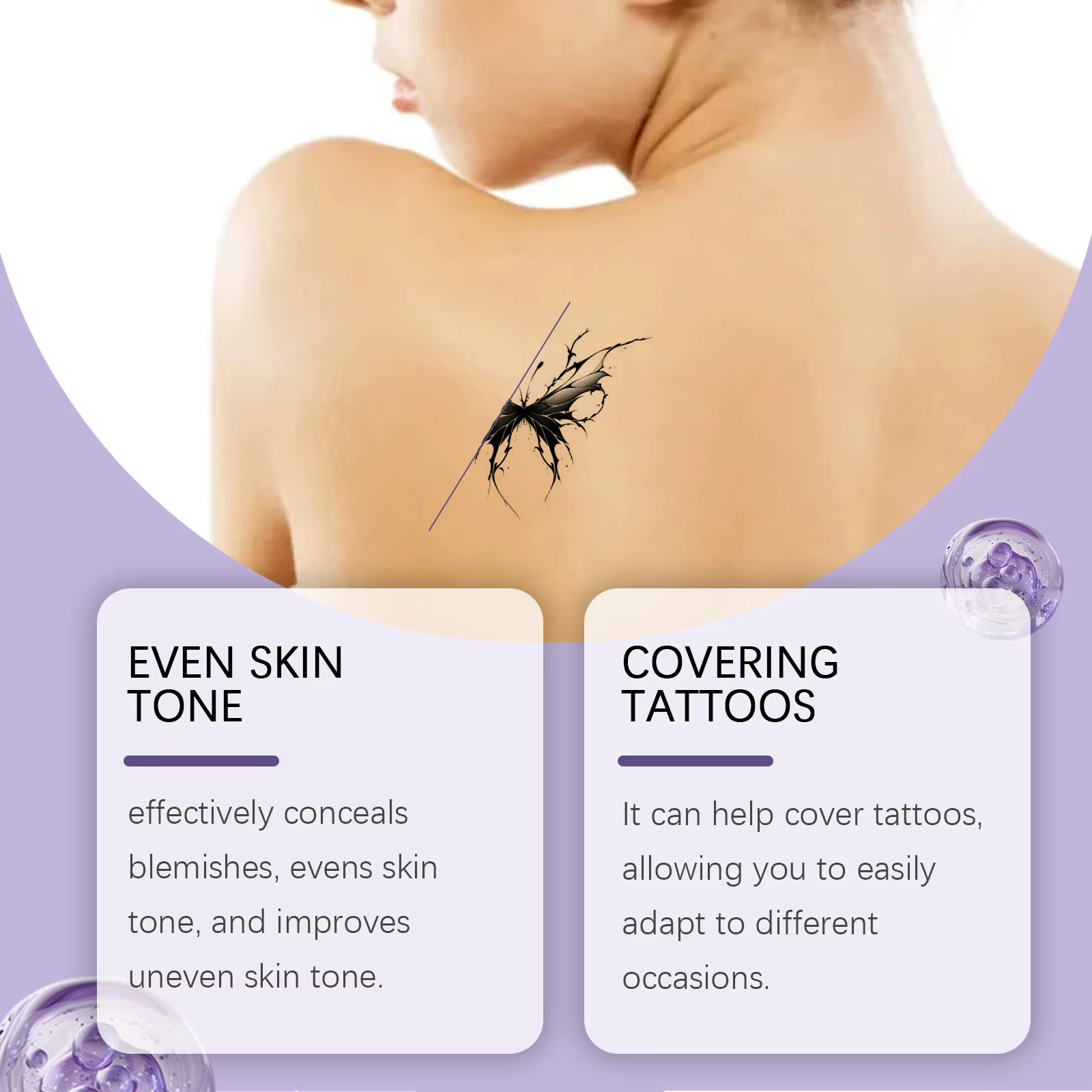  EELHOE corps correcteur couverture complète couvrant tatouage résistant à la sueur imperméable