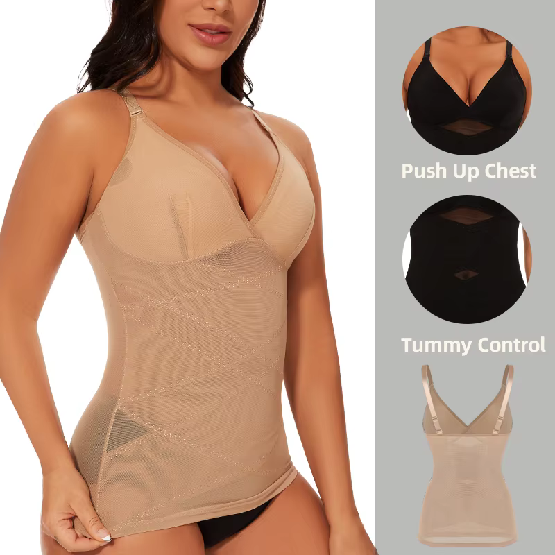 Body Shaper pour femmes contrôle du ventre Shapewear débardeurs de Compression haut caraco col en v Camisoles sans