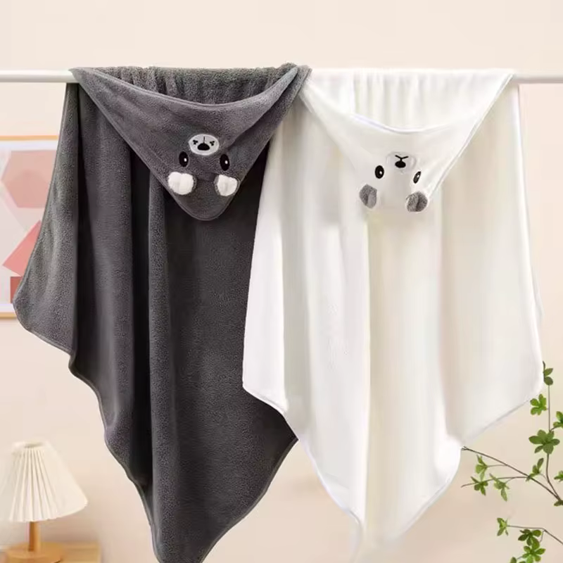 Serviette de bain mignonne pour bébé, serviette douce et absorbante, couverture d'emmaillotage pour nouveau-né, pour filles et garçons