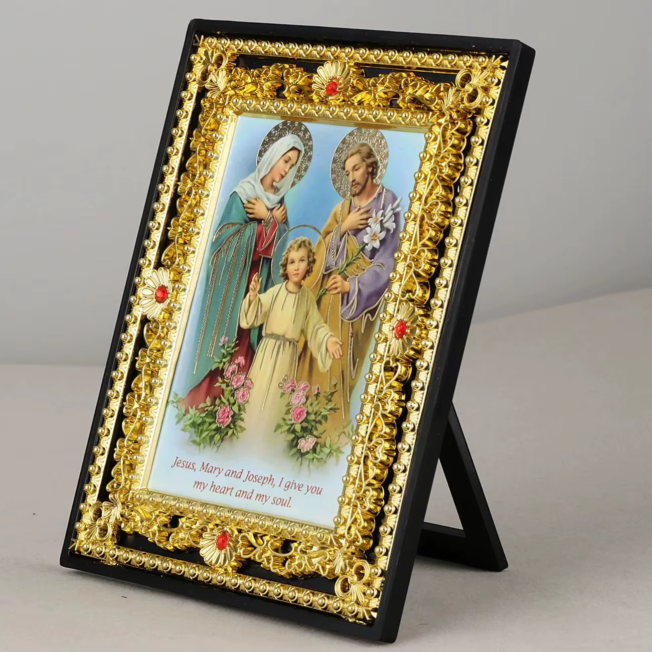 Icône de la sainte famille catholique, cadre carré, icônes de l'archange St. Michael, Figurine d'église, décoration de table pour la maison, cadeau de Collection