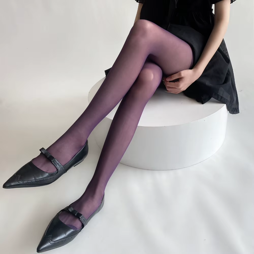 Collants colorés en velours pour femmes
