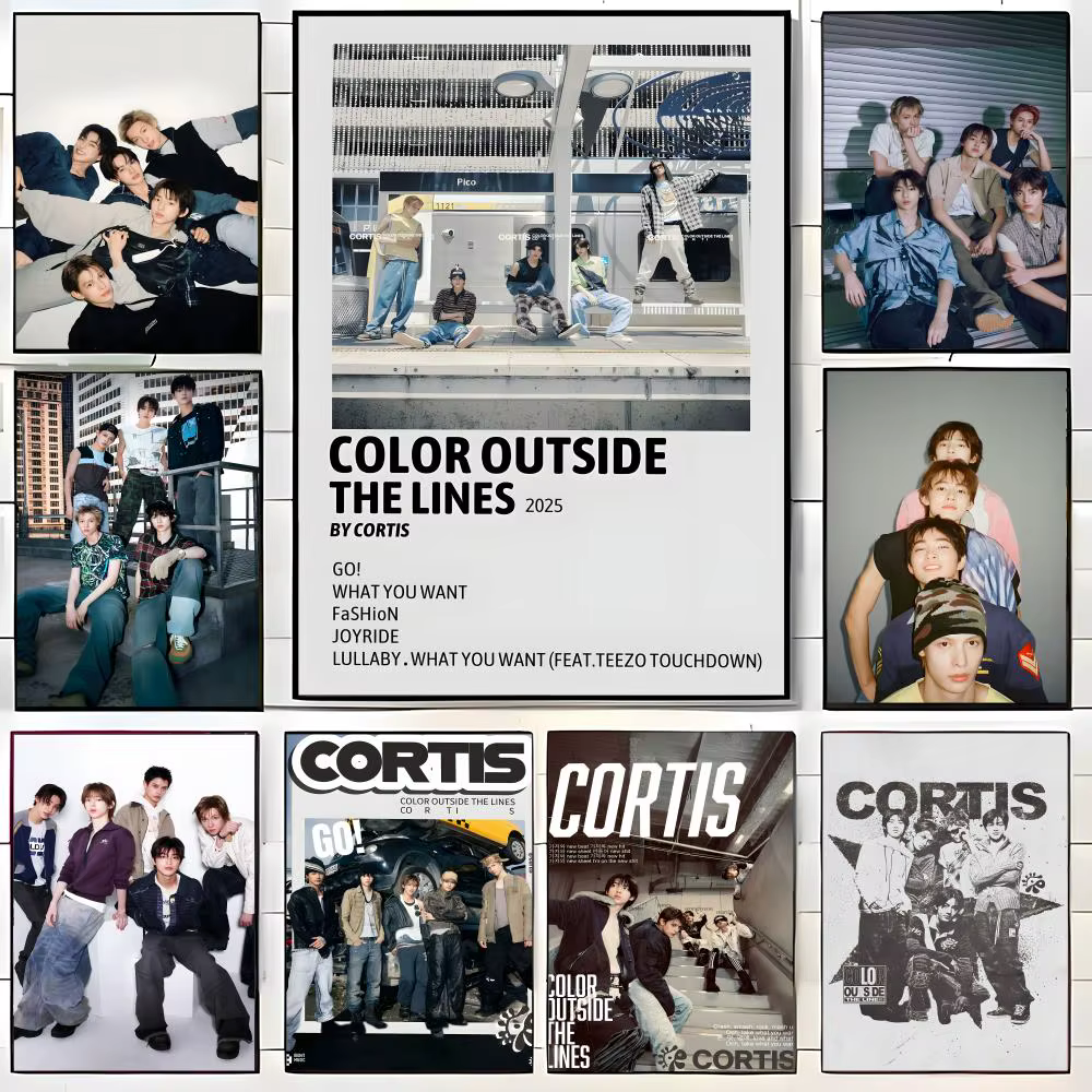 Affiche d'équipe d'idoles K-pop pour adolescents C-Cortis, autocollant artistique auto-adhésif en papier imperméable, décoration murale pour café, bar, chambre