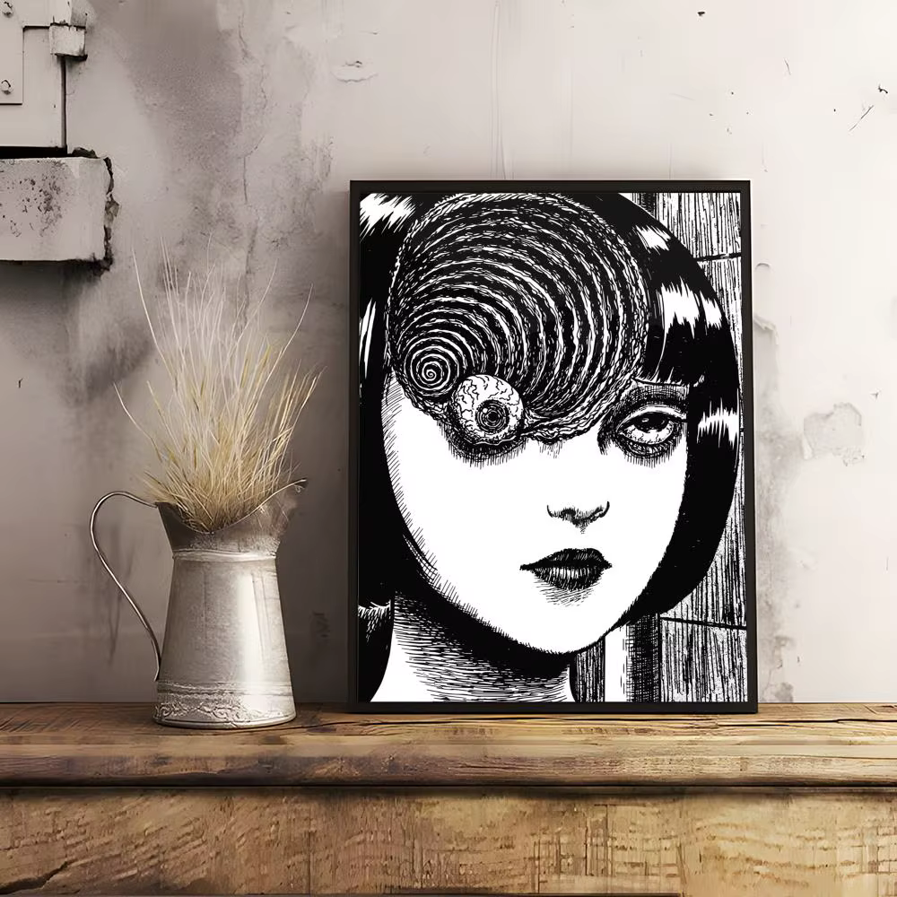 Japon classique Anime J_Junji Ito modifier affiche décorative mur Art autocollants Mural Photo impression pour la maison salon couloir décor