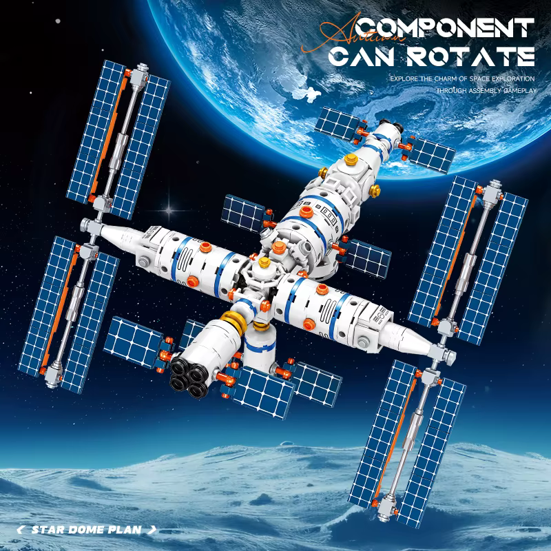 Blocs de construction de Station spatiale, briques d'architecture de ville, fusée aérospatiale, jouets pour enfants, cadeaux de noël et d'anniversaire pour enfants garçons Gir
