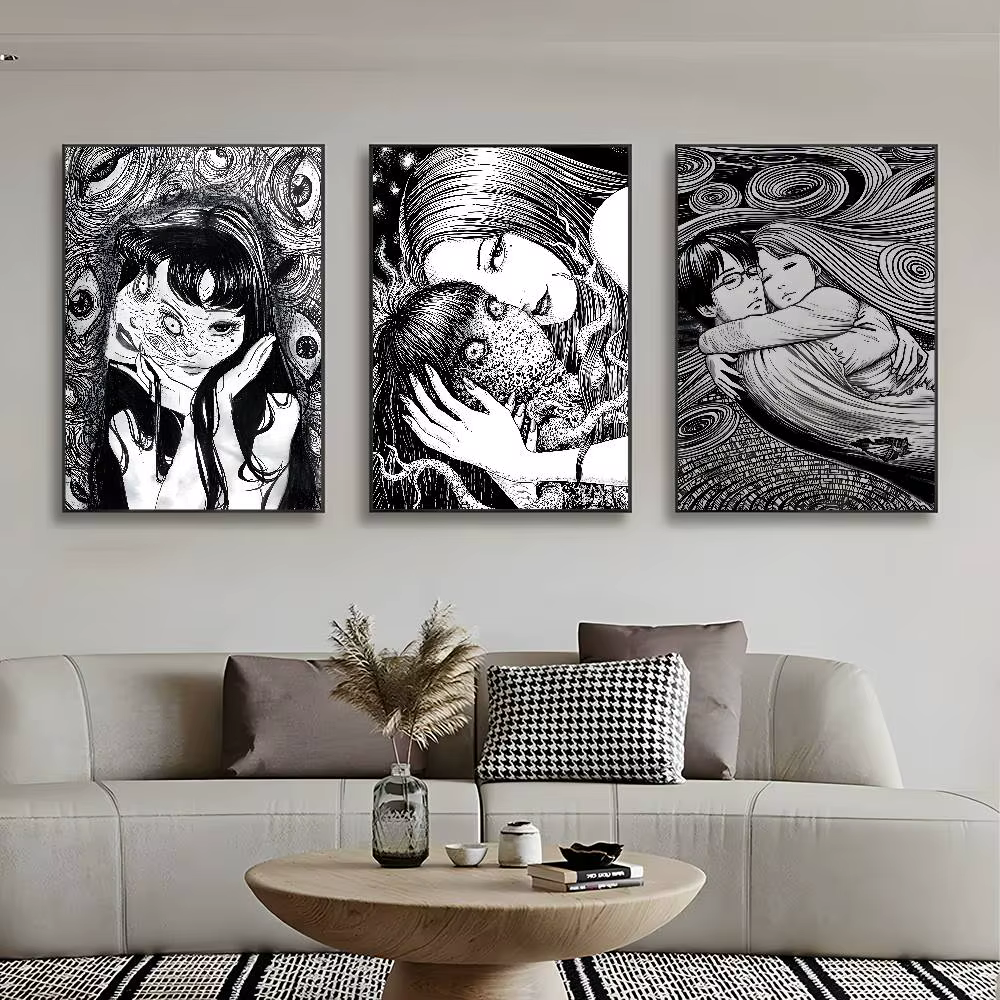 J-junji Ito t-tomies affiche rétro HD art mur collant étanche maison salon chambre décoration esthétique