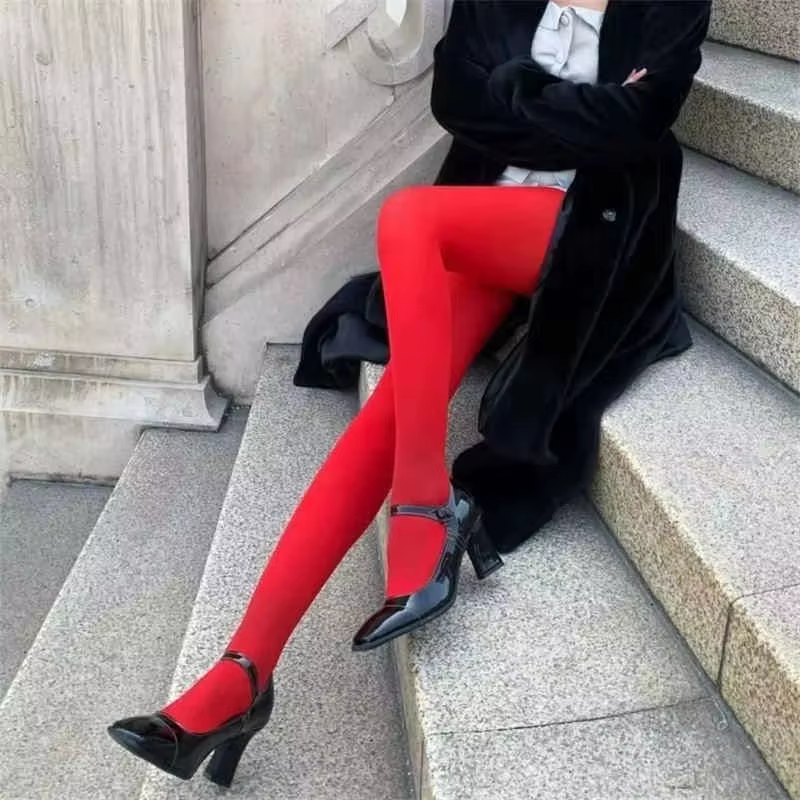 Collants Sexy rouges automne hiver bas minces