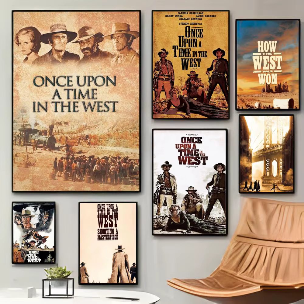 Affiche « Once Upon a Time in the West », autocollante, imperméable, décoration murale pour café, bar, salle, cadeau